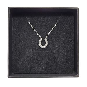 Swarovski Pavé Horseshoe Necklace Silver Tone
